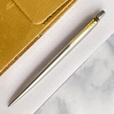 Parker Jotter Stainless Steel Gold Trim Ball Pen (France)