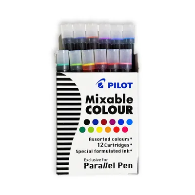 Pilot 12 Color Ink Cartridge Pack (Parallel, Kakuno, Metropolitan, Plumix)