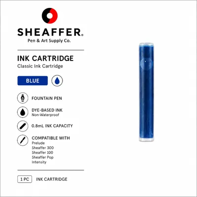 Sheaffer Classic Fountain Pen Ink Cartridge 1 Pcs