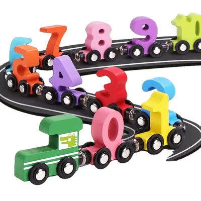 Children's Building Block Digital Crocodile Train Puzzle