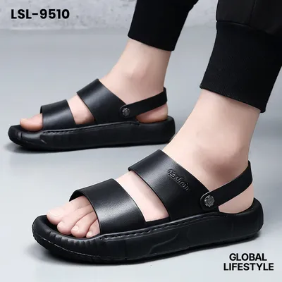First-Layer Cowhide Men Soft-Soled Slippers