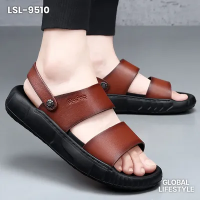 First-Layer Cowhide Men Soft-Soled Slippers