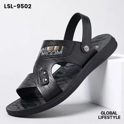 Men's Leather Sandals with Perforations