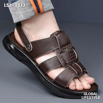 Men's Sandals, First-Layer Cowhide Beach Shoes