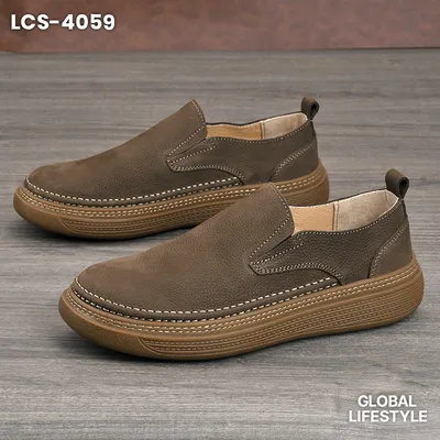 Men's Genuine Cowhide  Breathable Soft Sole Retro Leather Loafers