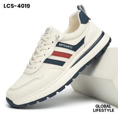 Men's Genuine Leather Breathable Mesh Sneakers