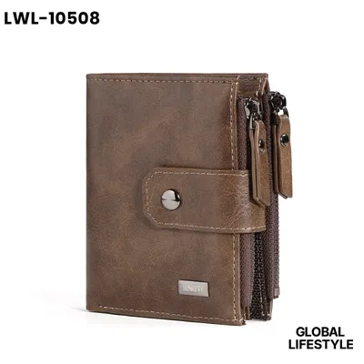 Men's RFID Leather Zipper Wallet