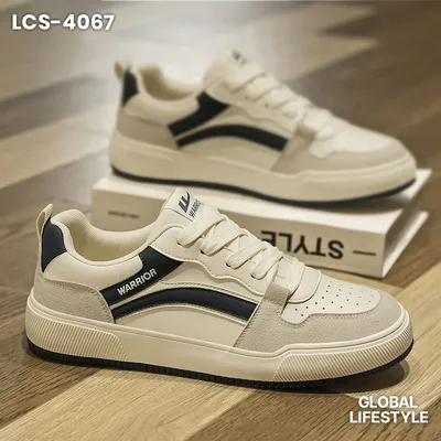 Huili Men's Genuine Leather White Casual Shoes
