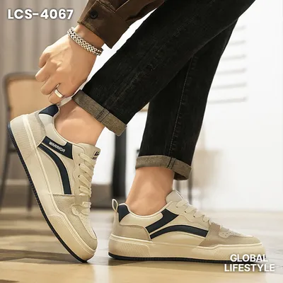 Huili Men's Genuine Leather White Casual Shoes