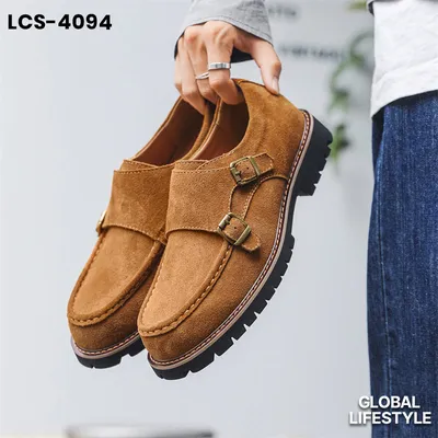 Men’s British Style Buckle Casual Flats  Shoes
