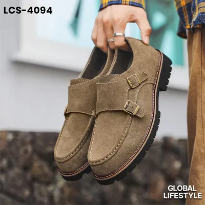 Men’s British Style Buckle Casual Flats  Shoes
