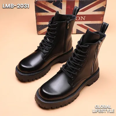 Men’s 2025 British Style Thick-Soled High Top Martin Boots