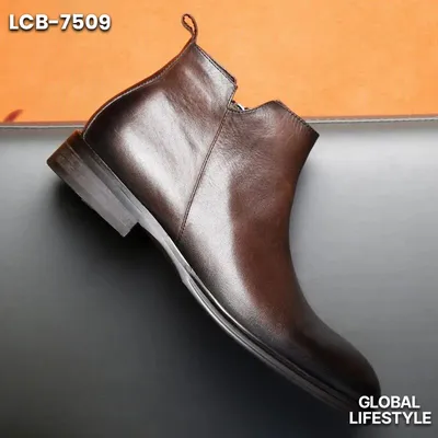 Men’s Genuine Leather Square-Toe Chelsea Boots