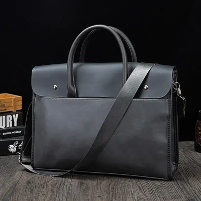 Business Men’s Large Capacity Leather Handbag – Retro Briefcase & Shoulder Bag | Crossbody Travel Bag