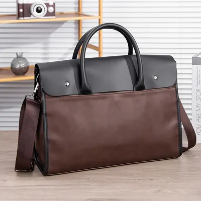 Business Men’s Large Capacity Leather Handbag – Retro Briefcase & Shoulder Bag | Crossbody Travel Bag