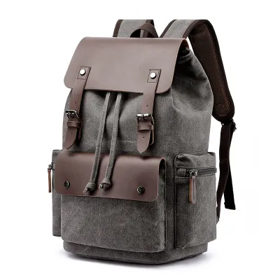  Men’s Breathable Canvas Laptop Backpack (20–35L Capacity)