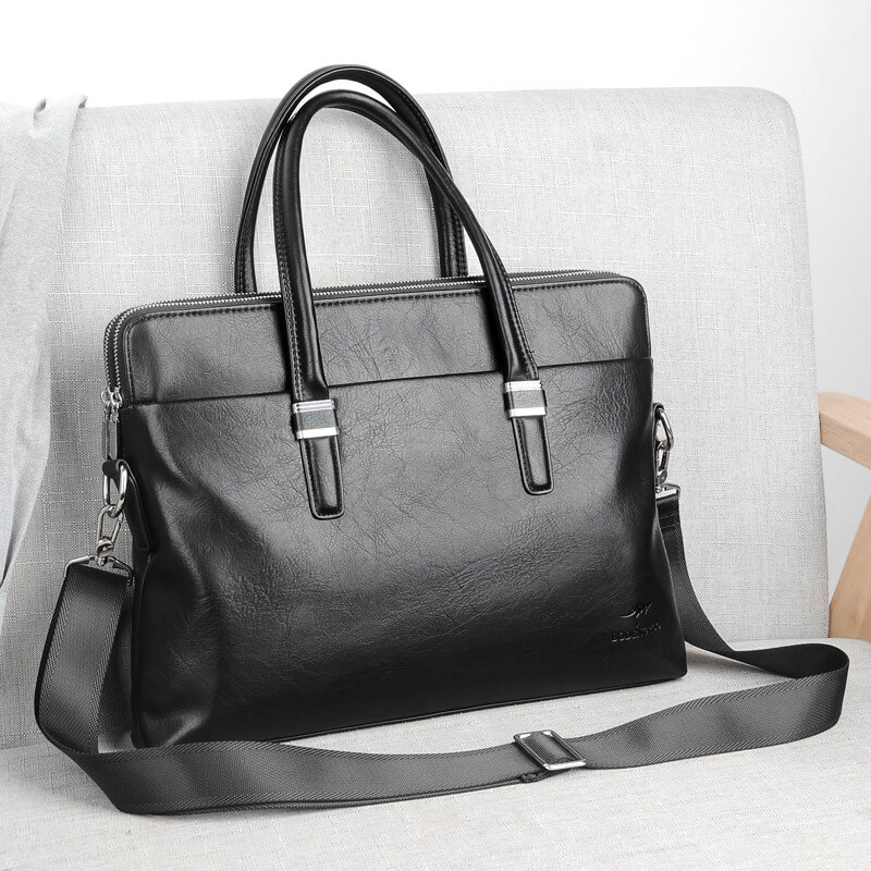 High-End Genuine Leather Shoulder Bag for Men | Work & Laptop Organizer