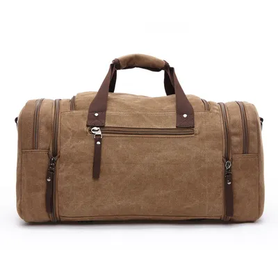 High-End Canvas Travel Bag – Large Capacity Outdoor Shoulder & Trolley Luggage (36–55L)