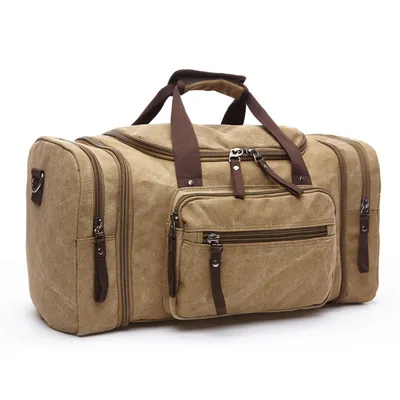 High-End Canvas Travel Bag – Large Capacity Outdoor Shoulder & Trolley Luggage (36–55L)