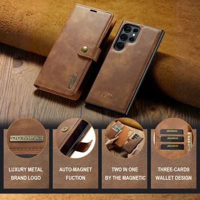 Samsung S26 Ultra ALL Ultra Model Flip Magnet Leather Phone Case Wallet Protective Cover 2 in 1