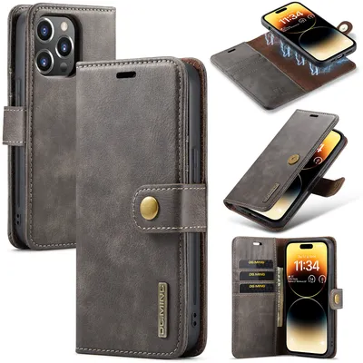 iPhone 16 Pro Max All Model Leather Flip Magnetic Phone Case 2 in 1