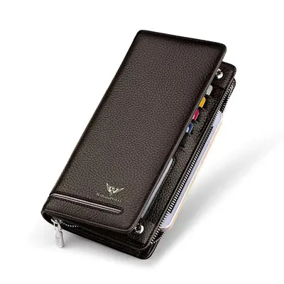 Cowhide Leather William Polo Long Wallet