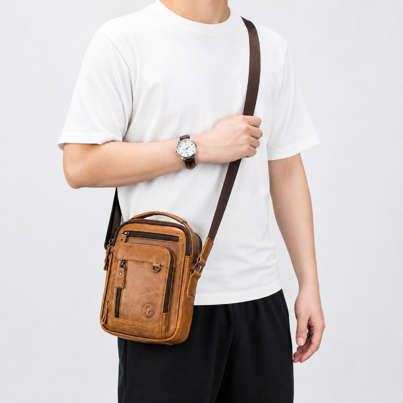 Genuine Top-Grain Cowhide Leather Crossbody Bag