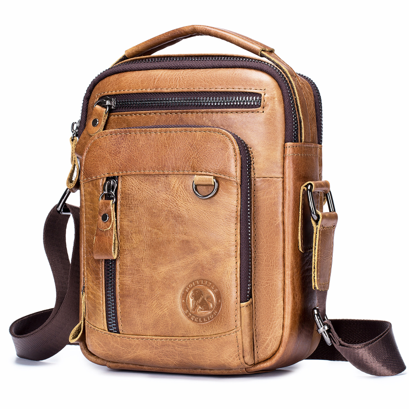 Genuine Top-Grain Cowhide Leather Crossbody Bag