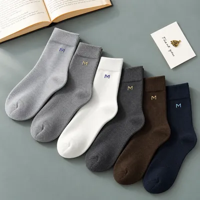 (5 Pairs) Men’s Odor-Resistant Cotton Socks – Breathable Business & Sports Socks