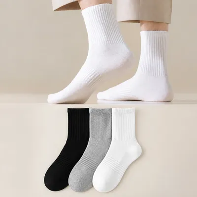 Men’s Combed Cotton Socks – 5 Pairs | Odor-Resistant & Sweat-Absorbent