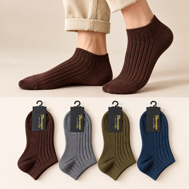 (5 Pairs) Genuine Cotton Anti-Friction Socks – Sweat Absorbing, Breathable & Comfortable Daily Wear Socks