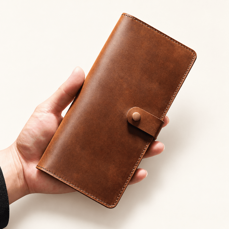 Genuine Top-Grain Cowhide Retro Slim Long Wallet