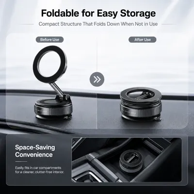 Foldable Magnetic Car Phone Holder