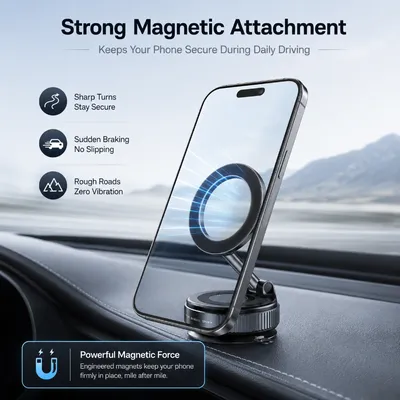 Foldable Magnetic Car Phone Holder