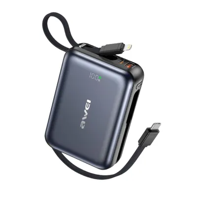 Awei C03 20000mAh 45W Power Bank with Built in Cables