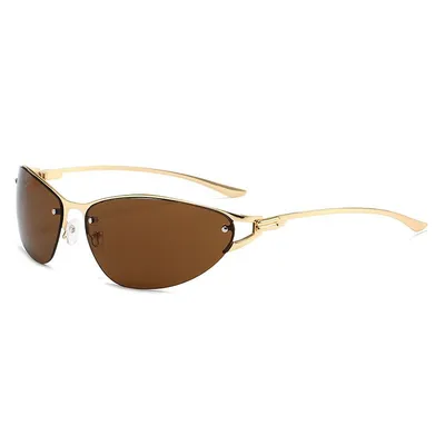 Curved Metal Cat-Eye Sunglass