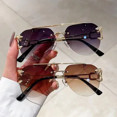 Leopard Luxe Rimless Sunglass