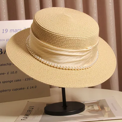 Wide Brim Pearl Hat