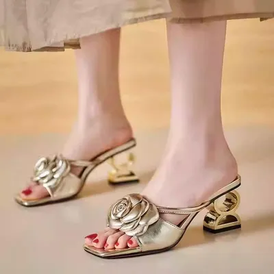 NEW RHINESTONE WOMEN’S HIGH HEEL SANDALS WITH FLOWERS