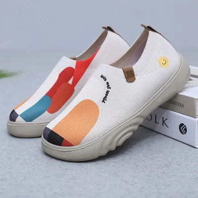 SPORTS PAINTED SINGLE SHOES BREATHABLE SOFT SOLE SHOES