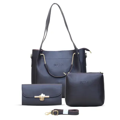 Premium 3-in-1 Women’s Combo Bag Set – Handbag, Crossbody & Clutch