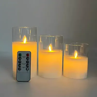 LED Flameless Glass Candle with Remote