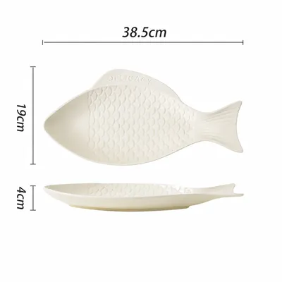 Elegant Fish-Shaped Ceramic Plate