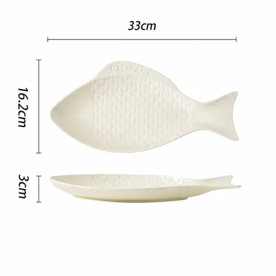 Elegant Fish-Shaped Ceramic Plate