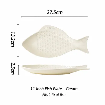 Elegant Fish-Shaped Ceramic Plate