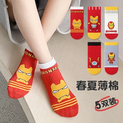 Kids Cartoon Hero Socks (5 Pairs Set) – Soft, Breathable & Fun! 🧦🎨