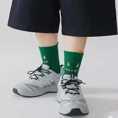 DinoFun Kids Cotton Socks – Cute Cartoon Dinosaur Series – 5 Pairs Set