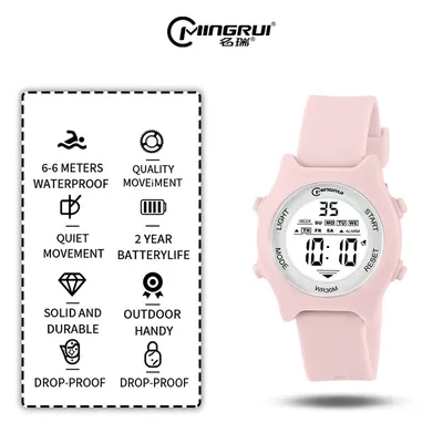 Mingrui Minimal Digital Sports Watch – Soft Silicone Comfort Edition