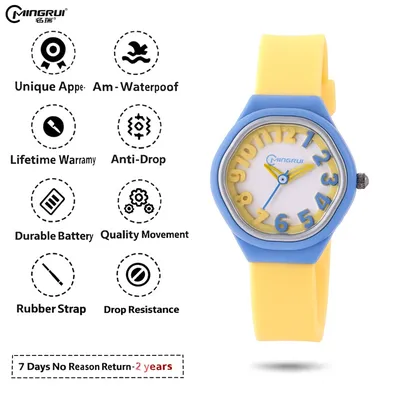 Mingrui ColorPop Kids’ Analog Watch – Soft Silicone Fun Edition