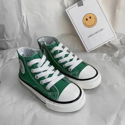 Green Classic Canvas High-Top Sneakers 